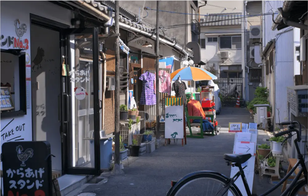 中崎町の町並み